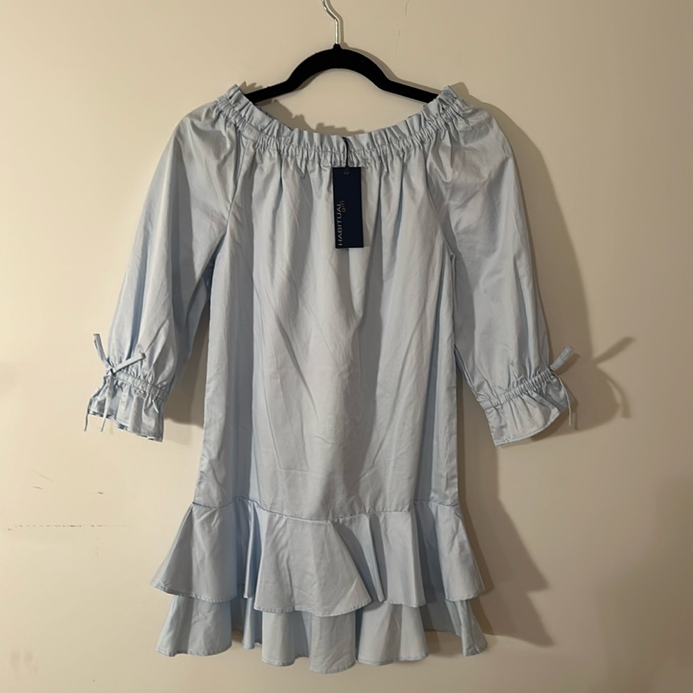 Habitual Girl Off the Shoulder Light Blue Dress